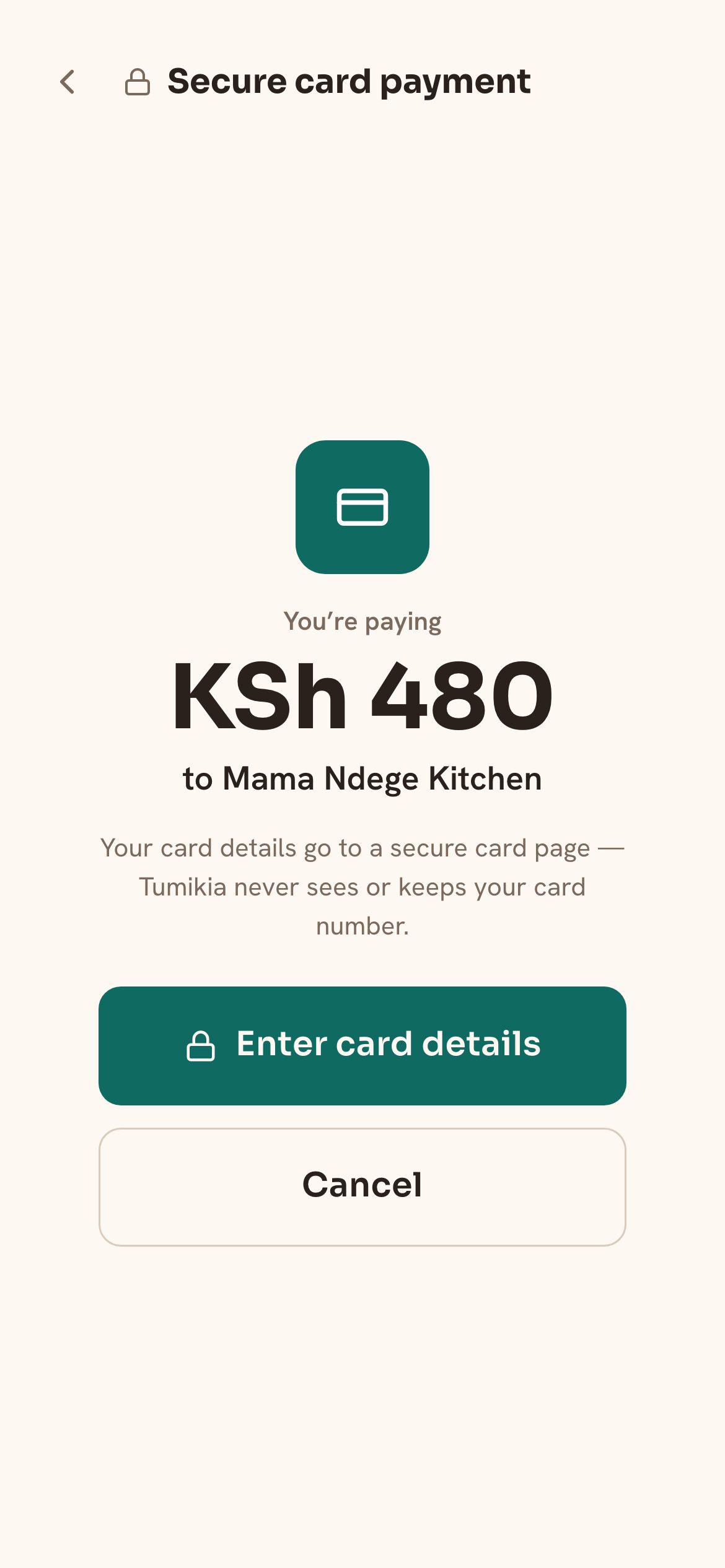 Paying by card